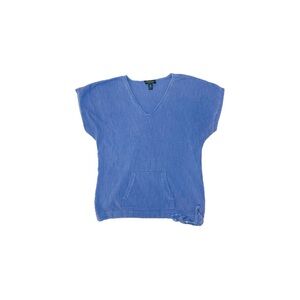 Lauren Jeans Co. by Ralph Lauren Short Sleeve Knit Sweater in Blue - Size XL